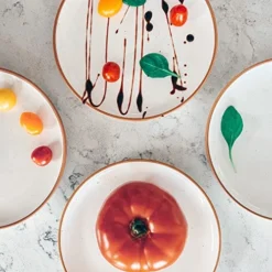 Ora Ceramic Plates Set, 7.8 In - Set Of 6 - The Dessert, Salad, Appetizer, Small Dinner Etc Plate. Microwave, Oven, And Dishwasher Safe, Scratch Resistant. Kitchen Porcelain Dish - Vanilla White -Kitchen Island Sale 51Ln4tZjvQL