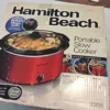 Hamilton Beach 040094331550 5 Quart Portable Oval Slow Cooker, Red
