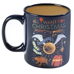 Harry Potter Coffee Mug, 11oz - All I Want For Christmas - Golden Snitch, Wand, Broom And More - Holiday Gift - Ceramic