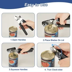 Can Opener Manual, Can Opener Smooth Edge, Food-Safe Multifunctional Can Openers Stainless Steel Manual Can Opener With Non-Slip Handle & Large Knobe, Ultra Sharp Cutting For Seniors With Arthritis -Kitchen Island Sale 51ME0hX9FCL