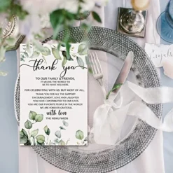Wedding Thank You Cards Thank You Place Setting Wedding Greenery Cards Eucalyptus Thank You Place Cards 4 X 6 Inches For Wedding Reception Rehearsal Dinner Party Bridal Shower(50 Pieces) -Kitchen Island Sale 51MFHIHb6YL