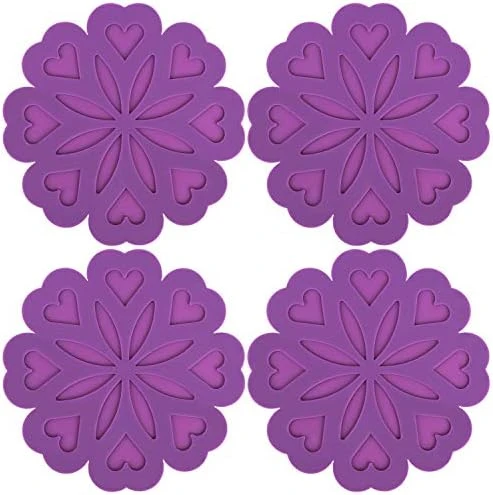 Silicone Coasters Trivet Mats For Hot Dishes, Pot Holders, Flexible Kitchen Trivets Pads For Table, Hot Pots And Pans (Set Of 4, Purple) 9 Silicone Coasters Trivet Mats For Hot Dishes, Pot Holders, Flexible Kitchen Trivets Pads For Table, Hot Pots And Pans (Set Of 4, Purple) - Image 9