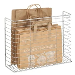 MDesign Portable Metal Farmhouse Wall Decor Angled Storage Organizer Basket Bin For Hanging In Kitchen/Pantry - Store Plastic Bags, Foils, Oils, Sandwich Bags, 2 Pack - Chrome 14 MDesign Portable Metal Farmhouse Wall Decor Angled Storage Organizer Basket Bin For Hanging In Kitchen/Pantry - Store Plastic Bags, Foils, Oils, Sandwich Bags, 2 Pack - Chrome -Kitchen Island Sale 51MgijgbQFL