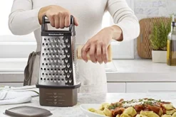 KitchenAid Gourmet 4-Sided Stainless Steel Box Grater With Detachable Storage Container, 10 Inches Tall, Black & Classic Multifunction Can Opener / Bottle Opener, 8.34-Inch, Black -Kitchen Island Sale 51MhjspLAOL