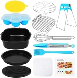Air Fryer Accessories 12PCS For Gowise Gourmia Ultrean Ninja COSORI Power XL Air Fryer Fit All 5.3QT - 8QT Power Deep Hot Air Fryer -Kitchen Island Sale 51MiTpt698L. AC