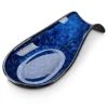 Poon Rest For Stove Top, Spoon Holder Stoneware Utensil Rest 9 Inch Spatula Holder, LOVECASA Cooking Spoon Holder For Kitchen Counter, Blue Spoon Rests