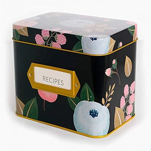 Polite Society White Floral Recipe Box | 24 Size 4x6 Recipe Cards & 12 Dividers | Vintage Style Recipe Tin 7 Polite Society White Floral Recipe Box | 24 Size 4x6 Recipe Cards & 12 Dividers | Vintage Style Recipe Tin - Image 7