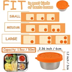 Stainless Steel Condiment Containers With Lids 3 X 1.5 Oz Leakproof Salad Dressing Container To Go For Kids Lunch Containers -Kitchen Island Sale 51NDLqHKArL