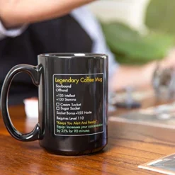 - Legendary Coffee Mug Level 110 - Large Ceramic Black Coffee Mug 15oz - Gaming, Gamer Cup