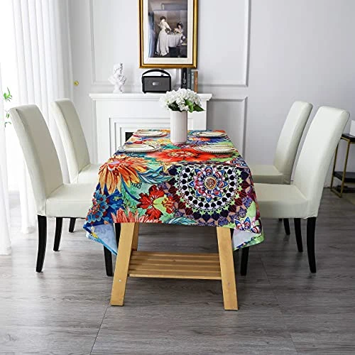 Tablecloth, Original Design Hand Drawing Art Print Table Cloth, Washable Water Resistance Microfiber Decorative Rectangle Table Cover (Tape 8, 60"x84") 6 Tablecloth, Original Design Hand Drawing Art Print Table Cloth, Washable Water Resistance Microfiber Decorative Rectangle Table Cover (Tape 8, 60"x84") - Image 6