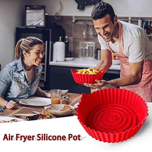 8.6 Inch Air Fryer Silicone Pot, Premium Silicone Air Fryer Liners Oven Accessories Heat Resistant, Reusable Air Fryers Silicone Liner Round, Air Fryer Silicone Liners Fits (5 To 8 QT) 4 8.6 Inch Air Fryer Silicone Pot, Premium Silicone Air Fryer Liners Oven Accessories Heat Resistant, Reusable Air Fryers Silicone Liner Round, Air Fryer Silicone Liners Fits (5 To 8 QT) - Image 4