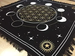 Altar Cloth Phases Of Moon Sun, Star & Moon Universe Premium Witchcraft Alter Tarot Spread Top Cloth Wicca Square Spiritual 24 By 24 Sacred Cloth (Moon Phases) -Kitchen Island Sale 51NoDSPCFIS