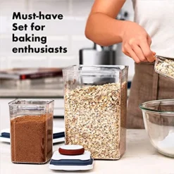 OXO Good Grips 8-Piece Baking Essentials POP Container Set, White -Kitchen Island Sale 51Nqlh43OrL