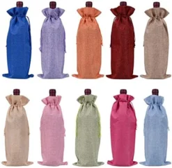 Burlap Wine Bags With Drawstrings, Wine Gift Bags - Reusable Bottle Bags Perfect For Travel, Wedding, Birthday, Housewarming And Dinner Party(Red) -Kitchen Island Sale 51O0NiemkCL. AC
