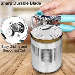 - Safe Cut Can Opener Manual Handheld, No-Trouble-Lid-Lift Can Opener With Magnet, Built In Bottle Opener, Stainless Steel Sharp Blade, Heavy Duty And Easy To Use Large Turn Knob, Aqua Sky -Kitchen Island Sale 51OQVkBnBdL