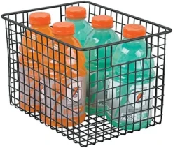 MDesign Metal Wire Food Storage Basket Organizer With Handles For Organizing Kitchen Cabinets, Pantry Shelf, Bathroom, Laundry Room, Closets, Garage - Concerto Collection - Soft Brass -Kitchen Island Sale 51OwnRy7yxL. AC