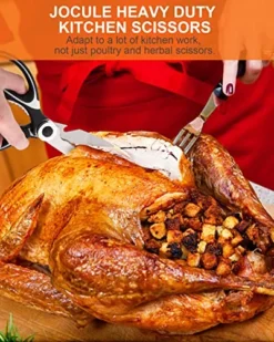 [2-pack] Kitchen Scissors Heavy Duty, Jocule Kitchen Shears Heavy Duty Scissors Kitchen, Upgrade Poultry Shears, Kitchen Shears Dishwasher Safe, Meat, Food Scissors, Kitchen Sissors For General Use