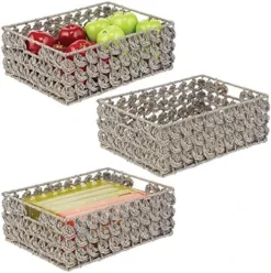 Seagrass Rose Weave Household Basket With Built-in Handles For Storage In Bedroom, Bathroom, Office - Hold Clothes, Blankets, Linens, Accessories, 3 Pack - Natural/Tan -Kitchen Island Sale 51P9HqwszLL. AC