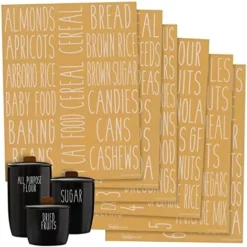 136 Pantry Labels For Food Containers, Preprinted Clear Kitchen Food Labels For Organizing Storage Canisters & Jars, Black All Caps + Numbers Stickers (Water Resistant) -Kitchen Island Sale 51PA0zcz5tL. AC