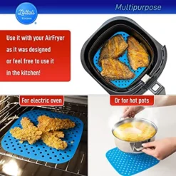 Reusable Silicone Air Fryer Liners 3 Pack With Air Fryer Magnetic Cheat Sheet, Easy Clean Air Fryer Accessories, Non Stick, AirFryer Accessory Parchment Paper Replacement - 8.5" Square 18 Reusable Silicone Air Fryer Liners 3 Pack With Air Fryer Magnetic Cheat Sheet, Easy Clean Air Fryer Accessories, Non Stick, AirFryer Accessory Parchment Paper Replacement - 8.5" Square -Kitchen Island Sale 51PAFnNDZqS