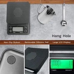 Digital Food & Coffee Scale In Grams & Ounces W/Timer - True Multifunctional Kitchen Scale -Kitchen Island Sale 51PZe3thmML