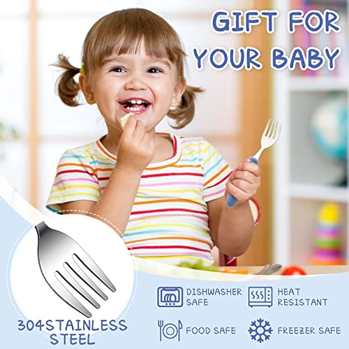 9 Pieces Stainless Steel Toddler Forks, Baby Forks, Kids Forks, For Self Feeding Metal Forks Boys Girls Small Training Forks For Children Cutlery Forks With Round Handle Safe Flatware 4 9 Pieces Stainless Steel Toddler Forks, Baby Forks, Kids Forks, For Self Feeding Metal Forks Boys Girls Small Training Forks For Children Cutlery Forks With Round Handle Safe Flatware - Image 4
