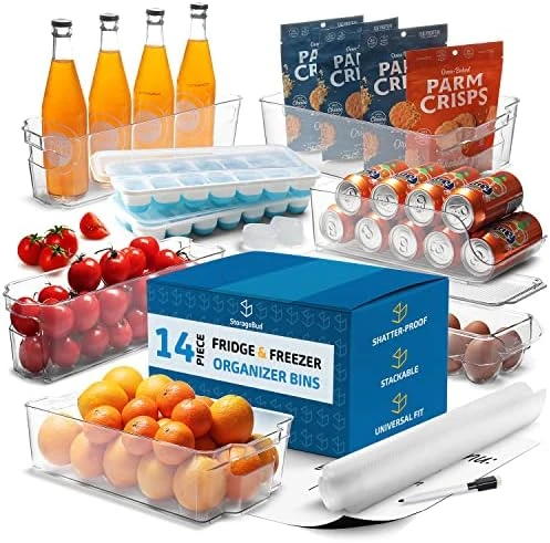 StorageBud Pantry Organization And Storage Bins - 14 Pieces Food Storage Containers - Clear Storage Bins For Fridge, Refrigerator & Kitchen Cabinet - BPA Free Freezer Organizer Bins 8 StorageBud Pantry Organization And Storage Bins - 14 Pieces Food Storage Containers - Clear Storage Bins For Fridge, Refrigerator & Kitchen Cabinet - BPA Free Freezer Organizer Bins - Image 8