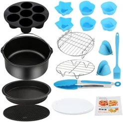 Air Fryer Accessories 12PCS For Gowise Gourmia Ultrean Ninja COSORI Power XL Air Fryer Fit All 5.3QT - 8QT Power Deep Hot Air Fryer -Kitchen Island Sale 51QHEb59SL. AC