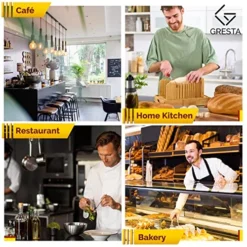 Bread Slicer, Bread Slicer For Homemade Bread, Bread Cutter, Bread Slicing Guide With 3 Different Sizes- Comes With A Bread Knife For Homemade Bread And A Mesh Bag -Kitchen Island Sale 51QRtHwpe4L