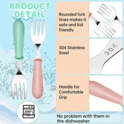 12PCS Toddler Forks Toddler Utensils,Stainless Steel Baby Forks,Kids Silverware Children's Cutlery Set For Self Feeding,BPA Free Kids Flatware Metal Forks For Boys Girls Safe Dining(Mixcolor 12 Forks) 10 12PCS Toddler Forks Toddler Utensils,Stainless Steel Baby Forks,Kids Silverware Children's Cutlery Set For Self Feeding,BPA Free Kids Flatware Metal Forks For Boys Girls Safe Dining(Mixcolor 12 Forks) -Kitchen Island Sale 51QSPaaVlcL