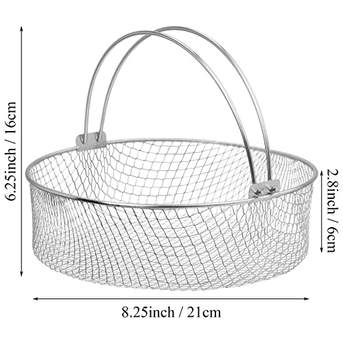 2 Pack Air Fryer Basket, 8 Inch Air Fryer Replacement Accessory Mesh Basket With Handle, 18/8 Stainles Steel Steamer Basket For Air Fryer, Instant Pot, Oven, Steamer 1 2 Pack Air Fryer Basket, 8 Inch Air Fryer Replacement Accessory Mesh Basket With Handle, 18/8 Stainles Steel Steamer Basket For Air Fryer, Instant Pot, Oven, Steamer