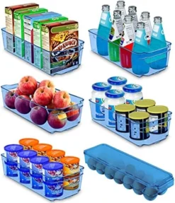 Set Of 6 Fridge Organizer - Includes 6 Refrigerator Organizer Bins (5 Drawers & 1 Egg Holder) - Pantry Organization And Storage Bins For Freezers, Countertops And Cabinets -Kitchen Island Sale 51QopeLm2L. AC