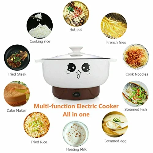 2.8L With Lid (No Steamer) Multifunction Electric Cooker Skillet Pot Wok Electric Hot Pot For Noodles Cook Rice Fried Stew Soup Steamed Fish Boiled Egg Non-stick 3 2.8L With Lid (No Steamer) Multifunction Electric Cooker Skillet Pot Wok Electric Hot Pot For Noodles Cook Rice Fried Stew Soup Steamed Fish Boiled Egg Non-stick - Image 3