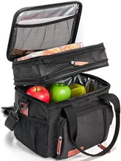 Dult Lunch Box For Work, Expandable Large Lunch Bags For Women Men, Leakproof Double Deck Lunch Box Cooler Tote Bag With Removable Shoulder Strap (Grey) -Kitchen Island Sale 51R0ojwVkcL. AC