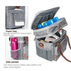 Dult Lunch Box For Work, Expandable Large Lunch Bags For Women Men, Leakproof Double Deck Lunch Box Cooler Tote Bag With Removable Shoulder Strap (Grey) -Kitchen Island Sale 51RAByFi2wL