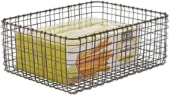 MDesign Farmhouse Decor Metal Wire Food Organizer Storage Bin Basket For Kitchen Cabinets, Pantry, Bathroom, Laundry Room, Closets, Garage - 16" Long - Graphite Gray -Kitchen Island Sale 51RHpbyayCL. AC