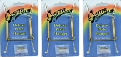 ® Deluxe Plate Display Hangers, Spring Style - Assembled & Ready To Use - Hold 5 To 7 Inch Plates- Gold Wire Spring Type, Hanger Hooks & Nails Included -Pack Of 3 Hangers