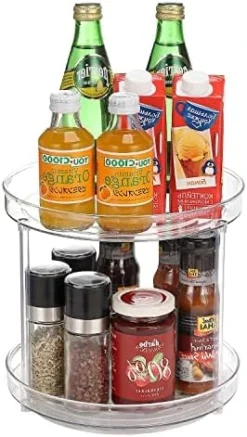 2-Pack Lazy Susan Cabinet Organizer, Plastic Rotating Round Lazy Susan Turntable For Pantry, Countertop, Table, Fridge, 10.5 Inch -Kitchen Island Sale 51RtAWSeMnL. AC