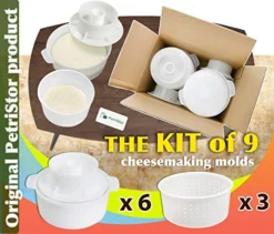 9 Pcs Cheesemaking Kit №4 Butter Punched Сheese Mold Press Strainer Cheese Tofu Press Mold Cheese Making Kit -Kitchen Island Sale 51RumJNJcRL