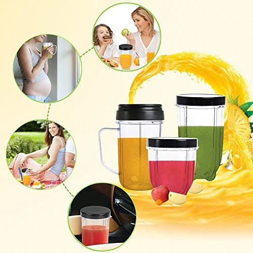 Replacement Parts Cups For Magic Bullet, 18PCS/Set Replacement Accessories Include Blender Cups & Cross Blade & Lids & Gear & Gaskets & Shock Pads Compatible With 250W Magic Bullet MB1001 Blender 3 Replacement Parts Cups For Magic Bullet, 18PCS/Set Replacement Accessories Include Blender Cups & Cross Blade & Lids & Gear & Gaskets & Shock Pads Compatible With 250W Magic Bullet MB1001 Blender - Image 3