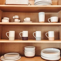 Ora Ceramics 12oz Coffee Mug Set Of 4 - Ceramic Tea Cups With Handle - Microwave And Dishwasher Safe, Perfect For Cup Or Mug Lovers - Rustic Matte Glaze, Modern Design Mugs - Assorted Colors -Kitchen Island Sale 51Rv9PnfwGL