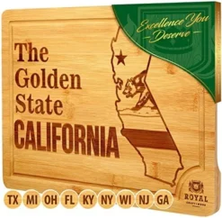 Bamboo State Cutting Board For Kitchen – California Cheese Board, Charcuterie Platter & Serving Tray, (15" X 10") -Kitchen Island Sale 51SC9oI4NWL. AC