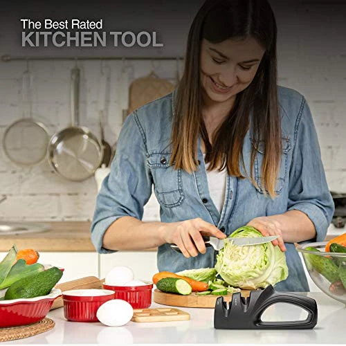 Knife Sharpeners 2 Stage Sharpener Kitchen Sharpening Kit Comfortable Grip Handle Tool Exultimate 6 Knife Sharpeners 2 Stage Sharpener Kitchen Sharpening Kit Comfortable Grip Handle Tool Exultimate - Image 6