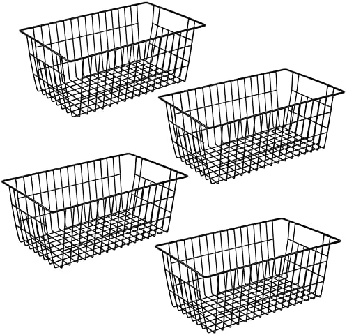 15.2" Metal Wire Baskets For Organizing 6 Pack, Household Pantry Storage Freezer Organizer Bins With Handles, Freezer Baskets For Upright Freezer, Refrigerators, Kitchen Cabinets, White 7 15.2" Metal Wire Baskets For Organizing 6 Pack, Household Pantry Storage Freezer Organizer Bins With Handles, Freezer Baskets For Upright Freezer, Refrigerators, Kitchen Cabinets, White - Image 7