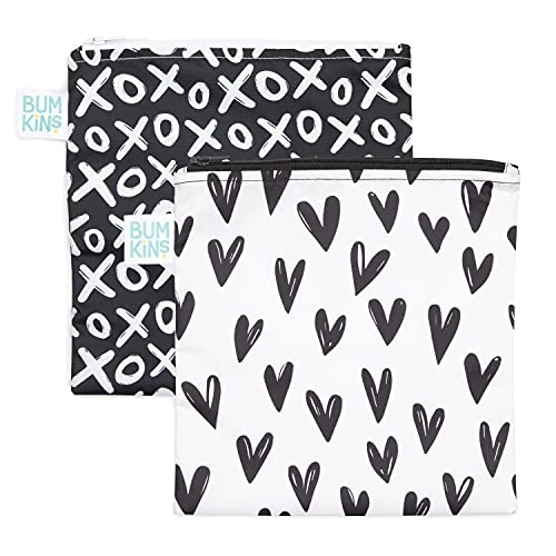 Sandwich Bag / Snack Bag, Reusable Fabric, Washable, Food Safe, BPA Free, 7x7 - Hearts & XOXO (Pack Of 2) 1 Sandwich Bag / Snack Bag, Reusable Fabric, Washable, Food Safe, BPA Free, 7x7 - Hearts & XOXO (Pack Of 2)