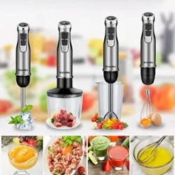 Mix Stainless Steel Hand Blender, 800 Watt Immersion Blender Set, 6 Speeds, 500ml Measuring Cup And 600ml Jug, Whisk 10 Mix Stainless Steel Hand Blender, 800 Watt Immersion Blender Set, 6 Speeds, 500ml Measuring Cup And 600ml Jug, Whisk -Kitchen Island Sale 51SflSL9zoL