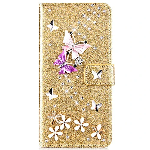 Compatible With Samsung Galaxy Note 9 Case Glitter Shiny Butterfly Rhinestone Floral Pu Leather Diamond Flash Bling Wallet Strap Case With Card Holder Magnetic Stand Flip Cover Case,Gold 1 Compatible With Samsung Galaxy Note 9 Case Glitter Shiny Butterfly Rhinestone Floral Pu Leather Diamond Flash Bling Wallet Strap Case With Card Holder Magnetic Stand Flip Cover Case,Gold