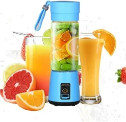 Portable Electric Juicer Cup, USB Rechargeable Personal-size Blender Used At Home And Outdoor, With 400ml High Borosilicate Glass Cup, Blue -Kitchen Island Sale 51SuR mQxAL. AC