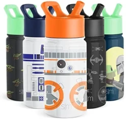 Tar Wars Kids Water Bottle With Straw Lid | Insulated Stainless Steel Reusable Tumbler Gifts For School, Toddlers, Girls, Boys | Summit Collection | 14oz, Rebel Galaxy -Kitchen Island Sale 51SveA8OAoL. AC