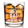 Christmas Gifts For Dad From Daughter, 10 Oz You Are The Best Dad Ever Whiskey Glass, Funny Gag Birthday Gift Ideas For Men Daddy Papa Who Have Everything